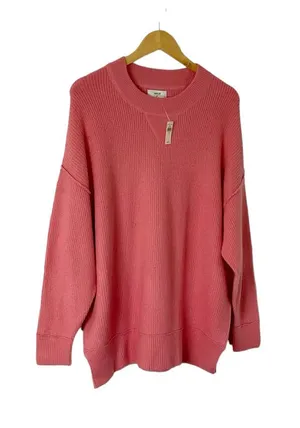 Aerie Oversized Crew Neck Sweater‎ Size Medium Salmon New thumbnail 1