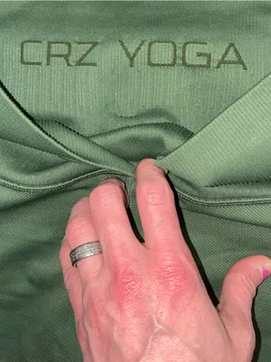 CRZ YOGA Olive Sculpting High-Waist Ribbed Leggings thumbnail 2