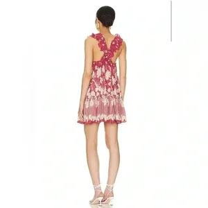 NWT Free People Intimately Bali Wild Daisy Slip Mini Dress Renaissance Red Combo thumbnail 5