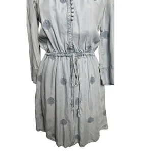 Anthropologie Holding Horses Chambray Embroidered Mini Dress XS thumbnail 6