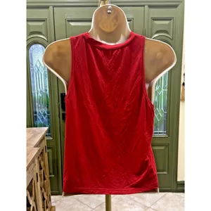 Red sleeveless high neck tank top size XS thumbnail 2