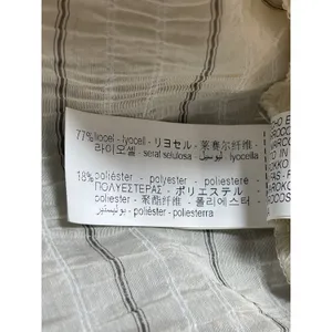 Zara Women's Cream Striped Crinkled Long Sleeve Cropped Blazer Shirt Top Size XS thumbnail 4