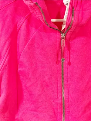 Lululemon Lip Gloss Pink Scuba Full Zip Cropped Hoodie Sweatshirt Size 10 thumbnail 2