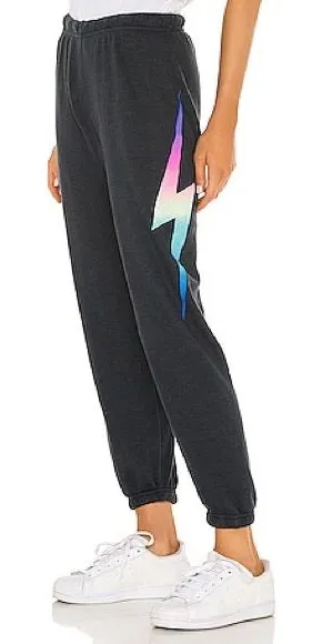 Aviator Nation Bolt Sweatpants in Rainbow Pink Size M thumbnail 1