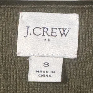 J.Crew Re-Imagined Open Front Cardigan Sweater Small Olive Green 100% Cotton thumbnail 3
