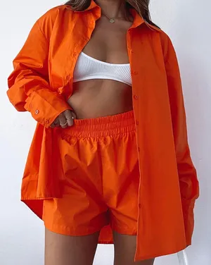 White Fox Orange Button Down Shirt thumbnail 1
