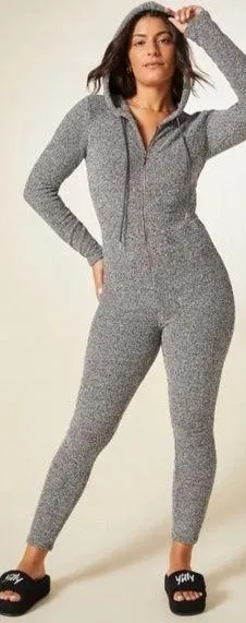 Yitty Pet Me Heart Pocket Onesie Gray Fuzzy Size XL thumbnail 1