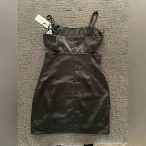 Showpo. Talking Pretty Mini Dress Dize‎ 4 in Black thumbnail 6