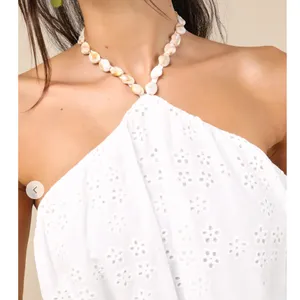 Lulus Mina White Cotton Resort Vacation Bridal Dress NWT Size S thumbnail 4