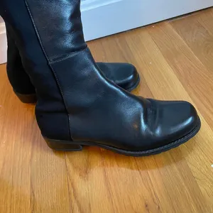 Stuart Weitzman 5050 Black Leather‎ Elastic Back Round Toe Tall Boots EU35.5 US5 thumbnail 3