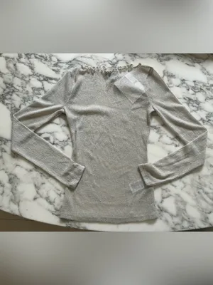 J.Crew Collection Sheer Metallic Boatneck Top Women’s XS NWT Shimmer Scalloped thumbnail 3