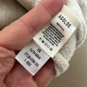 AGOLDE Shaw V-Neck Vest‎ Oversized In Oatmeal Size XS thumbnail 6