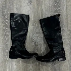 Frye Melissa Black Button Back Zip Leather Riding Boots Size 7 thumbnail 5