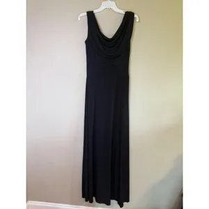Melrose Black Sleeveless Cowl Neck Ruched Maxi Dress Evening Gown Womens Size 6 thumbnail 2