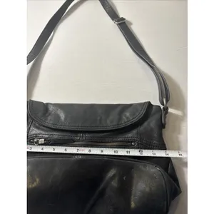 The Sak Black 100% Leather‎ Purse Handbag Bag Magnetic Flap Foldover Soft thumbnail 14