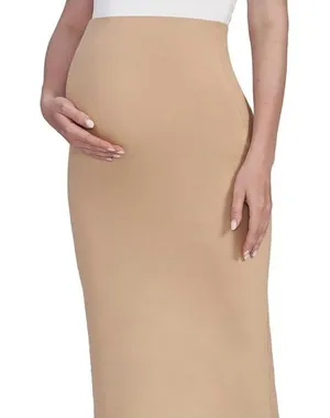 Maternity Over-the-Belly Bodycon Curve Hugging Coquette Midi Pencil Skirt M NWOT thumbnail 1