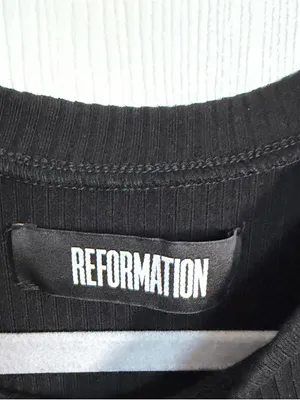 REFORMATION Black Ribbed Dress - Women's M thumbnail 4