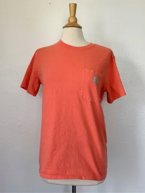 Carhartt Solid Orange Short Sleeve Loose Fit T-Shirt thumbnail 1