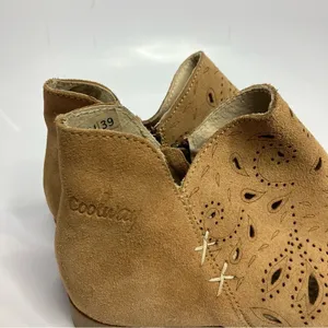 Coolway‎ Nelia open toe laser cut booties tan leather size 39 thumbnail 4