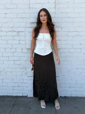 Free People Vtg Laura Ashley brown floral maxi skirt / waist apx 26/ xs #fairycore #cottagecore #bohemian #classy #western thumbnail 2