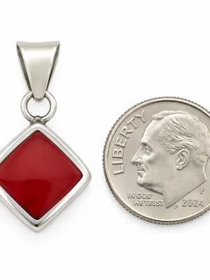 Vintage Taxco Mexico Sterling Silver 925 Red Resin Stone SIGNED thumbnail 3