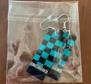 Handmade Earrings Demon Slayer Anime Tanjiro thumbnail 3