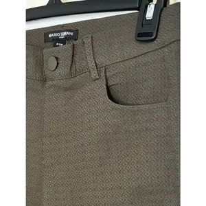 Mario Serrani Olive Textured Skinny Pants Size Small thumbnail 3