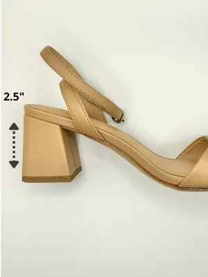 A New Day Shannon Tan Nude Flare Block Heel Sandals Ankle Strap Memory Foam 6.5W thumbnail 6