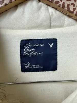 American Eagle Outfitters Faux Fur Hood Sweatshirt Full Zip Large NEW READ Y2K thumbnail 7