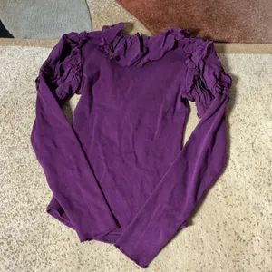 Anthropologie Coquette Ruffle Sleeve Ribbed Knit Dark Academia‎ Top XS OB2104386 thumbnail 6