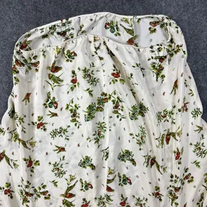 Patterson J Kincaid Silk Bird Print Blouse‎ Cream Red Tie Dolman Sleeve Medium thumbnail 13