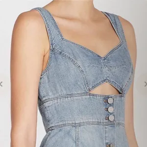 La Vie Rebecca Taylor Drapey Denim Cut-Out Dress in Forget Me Not thumbnail 8