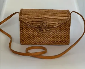 Street Level woven straw crossbody bag thumbnail 1