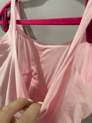 Basic Square Neck Pink Tank thumbnail 6