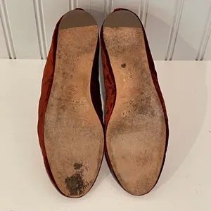 Loeffler Randall Ballet Flat Womens 8 Rust Velvet Mary Jane Bow Leonie Shoes thumbnail 6