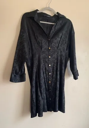 Zara Black Top Formal Floral Fashion Women Size Large Clothing thumbnail 1