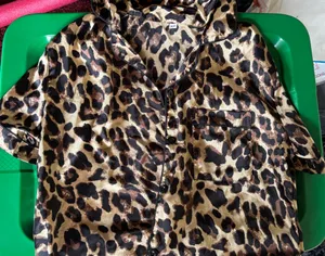 Matching pajama set cheetah #shein #silky #medium  thumbnail 2