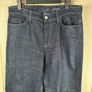 7 For All Mankind Ginger Jeans Womens 32 Blue Wide Leg Trouser Flare Dark Wash thumbnail 2