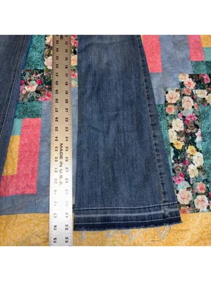 Ariat Womans 27R Denim Flare Boot Slim Trouser High Rise Jeans Dark Wash Patches thumbnail 9