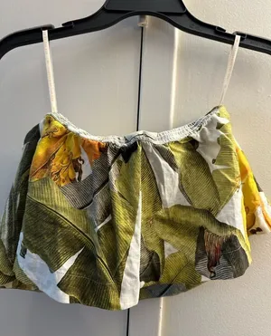 NWT Farm Rio Banana Palm Leaf Crop Top Large Revolve Tube Top thumbnail 1
