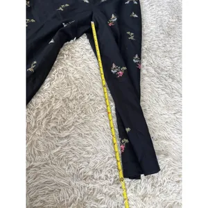 Talbots Black Embroidered Pagoda Palm Tree Wide Leg Pants Size 12‎ thumbnail 6