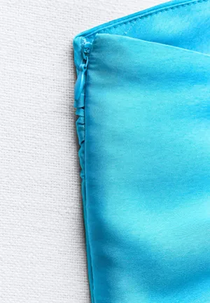 ZARA Asymmetrical Satin Effect Tie Dye Dress thumbnail 4