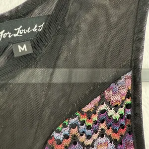 For Love & Lemons Dress M‎ Multi Color Knit Fit Flare Mesh Panel Sleeveless READ thumbnail 7