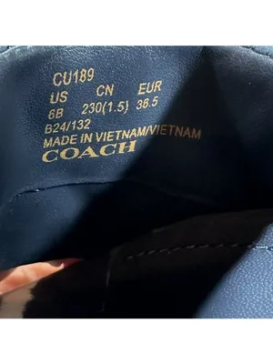NEW Coach Emma Tie Dye Quilted Leather Wedge Sandals Navy White Size 6B CU189 thumbnail 9
