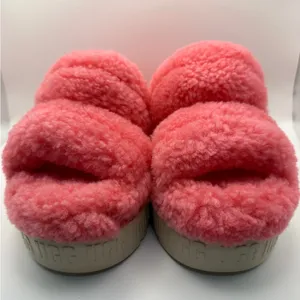 LIKE NEW UGG Women's Oh Fluffita Platform Slippers‎ Pink Fuzzy Size 6 thumbnail 4