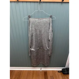 White House Black Market Grey‎ Cold Shoulder Cowl Neck Embellished Dress Small thumbnail 4