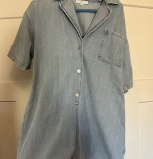 Klesis Light Blue Denim Striped Jumpsuit/Romper thumbnail 2