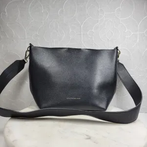 Leatherology Leather Crossbody Shoulder Purse Bag Black Gold Hardware Strap thumbnail 5