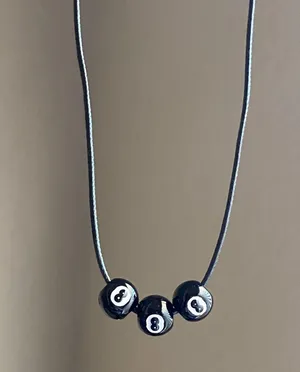 Handmade 8 ball grunge funky unisex necklace🎲8️⃣🖤 thumbnail 5