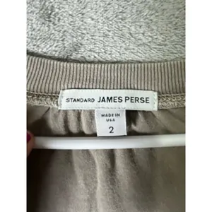 James Perse V Neck Long Sleeve Sweatshirt Dress Tunic Made in USA Size 2 Medium thumbnail 5